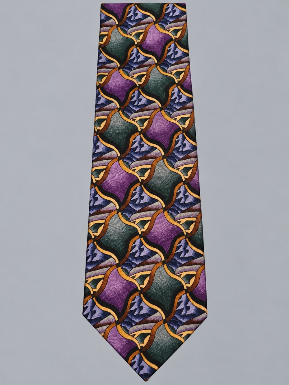J. GARCIA 1990s Stonehenge Ltd. Abstract Silk Tie